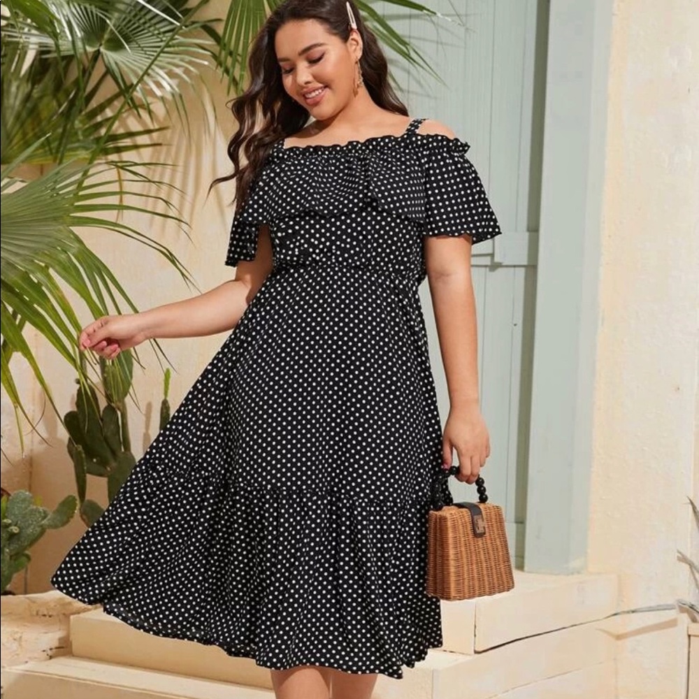 Midi polka dot dress